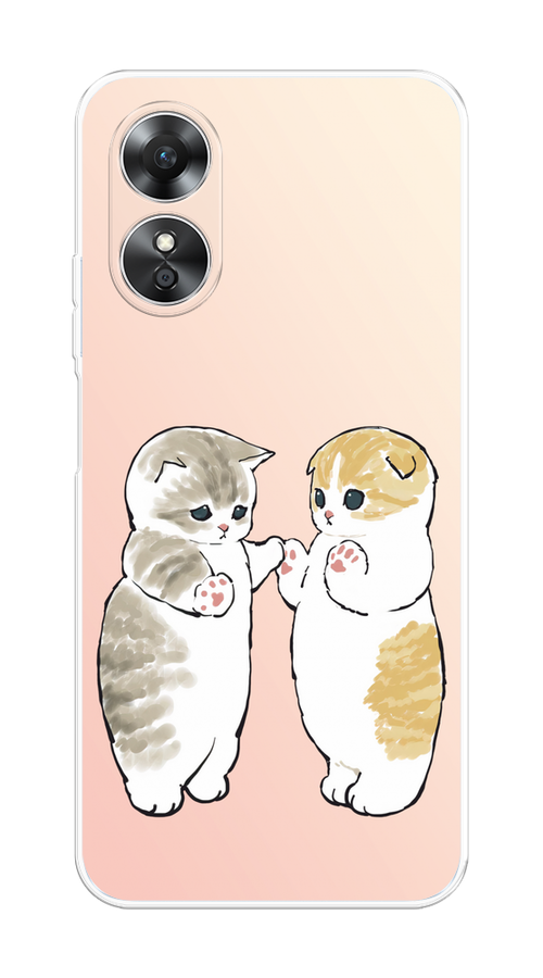 

Чехол на Oppo A17 "Пухлые котики", Розовый;бежевый;серый, 2512050-1