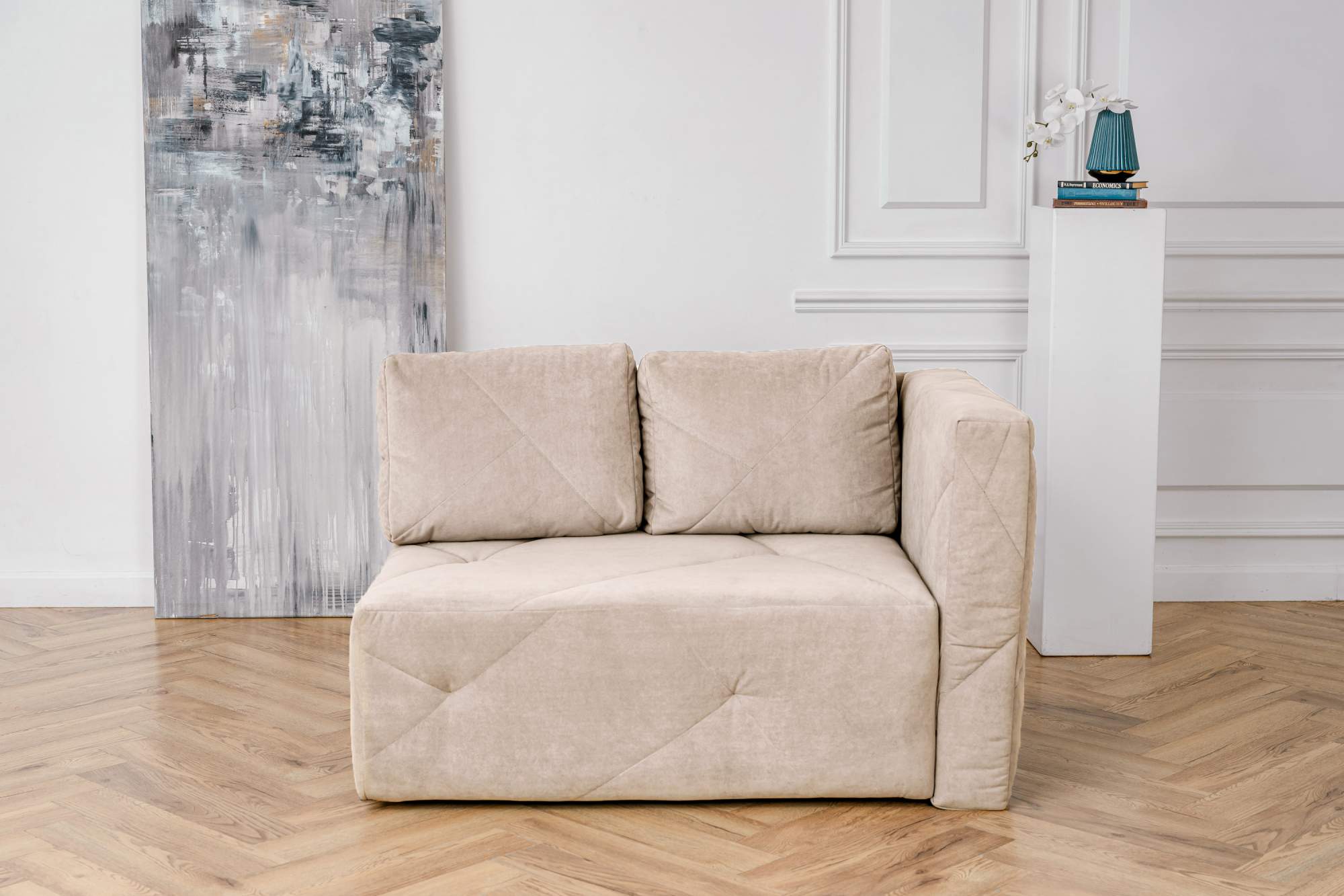 Диван-кровать BRENDOSS 504-1 бежевый велюр 2-местный