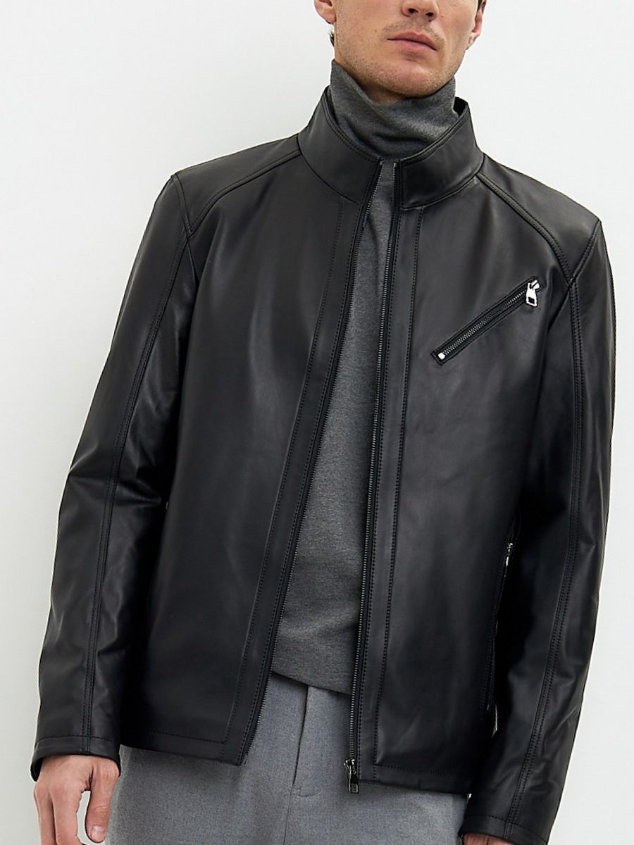 Кожаная куртка мужская Grizman 43362 черная 54 RU
