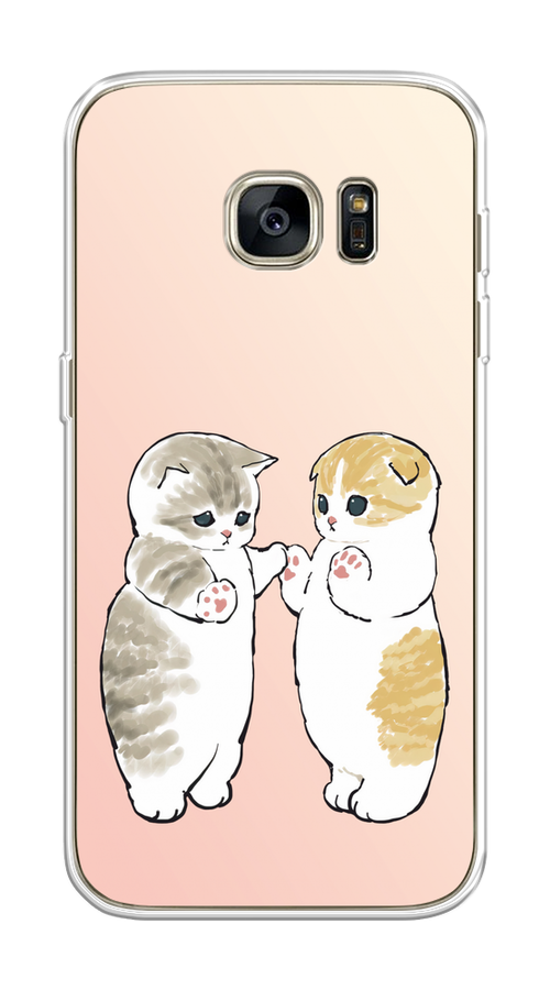 

Чехол на Samsung Galaxy S7 "Пухлые котики", Розовый;бежевый;серый, 24550-1
