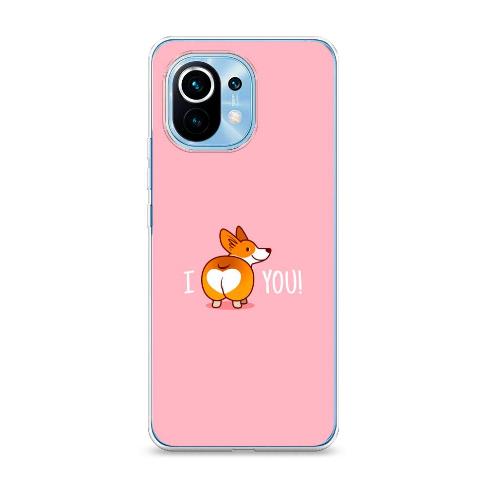 

Чехол на Xiaomi Mi 11 "Корги I love you", Розовый;коричневый;белый, 39450-1