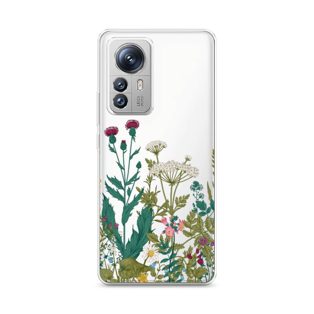 

Чехол на Xiaomi 12S Pro "Дикие полевые цветы", Зеленый;розовый;белый, 316150-2