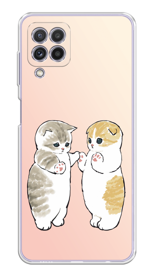 

Чехол на Samsung Galaxy A22/M22/M32 "Пухлые котики", Розовый;бежевый;серый, 2103450-1