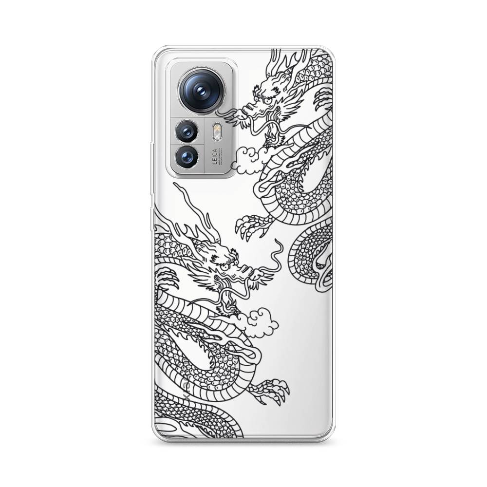 

Чехол на Xiaomi 12S Pro "Два китайских дракона", Серый;черный, 316150-1