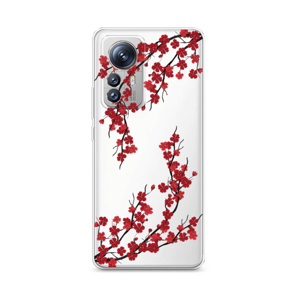 

Чехол на Xiaomi 12S Pro "Красная сакура", Красный;черный, 316150-2