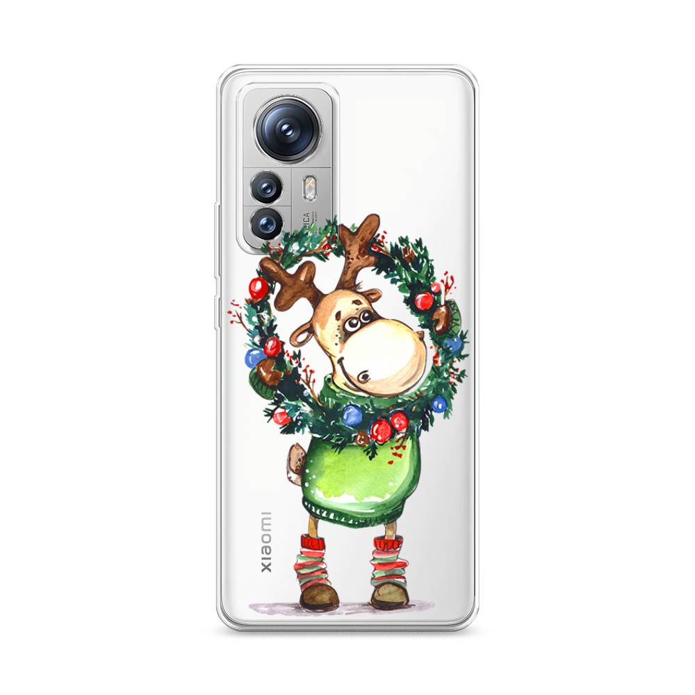 

Чехол на Xiaomi 12S Pro "Олень с новогодним венком", 316150-4