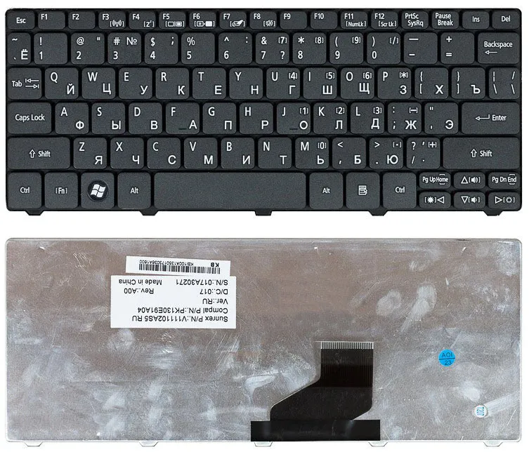 

Клавиатура для ноутбуков Acer Aspire One 521, 532H, AO532H, D255, D257, D260, D270, Gatewa