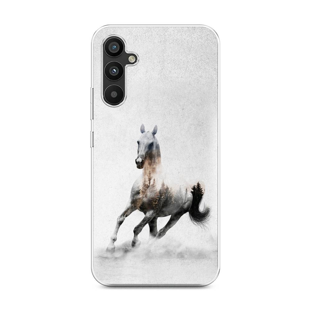 

Чехол Awog на Samsung Galaxy A34 "Лошадь лес", Серый;черный, 2107850-2