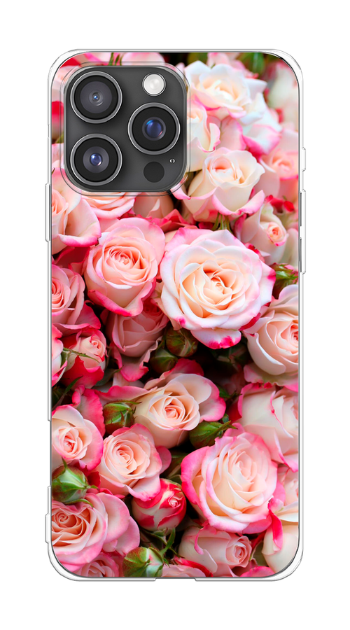 

Чехол на Apple iPhone 16 Pro Max "Много роз", Розовый, 16350-1