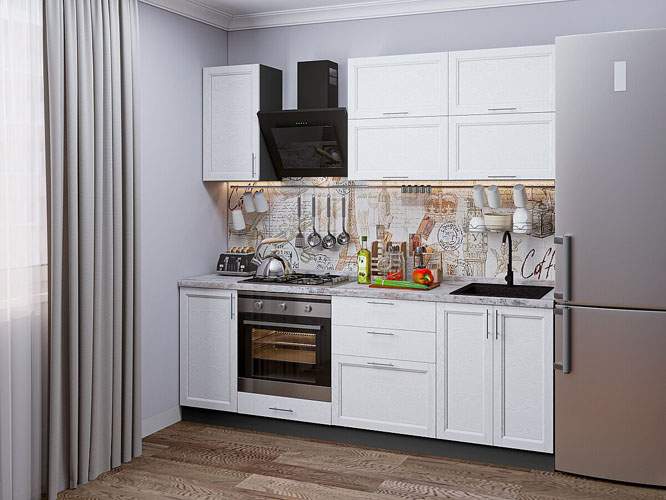 

Кухонный гарнитур Vivat Сканди-01 White Softwood без столешницы