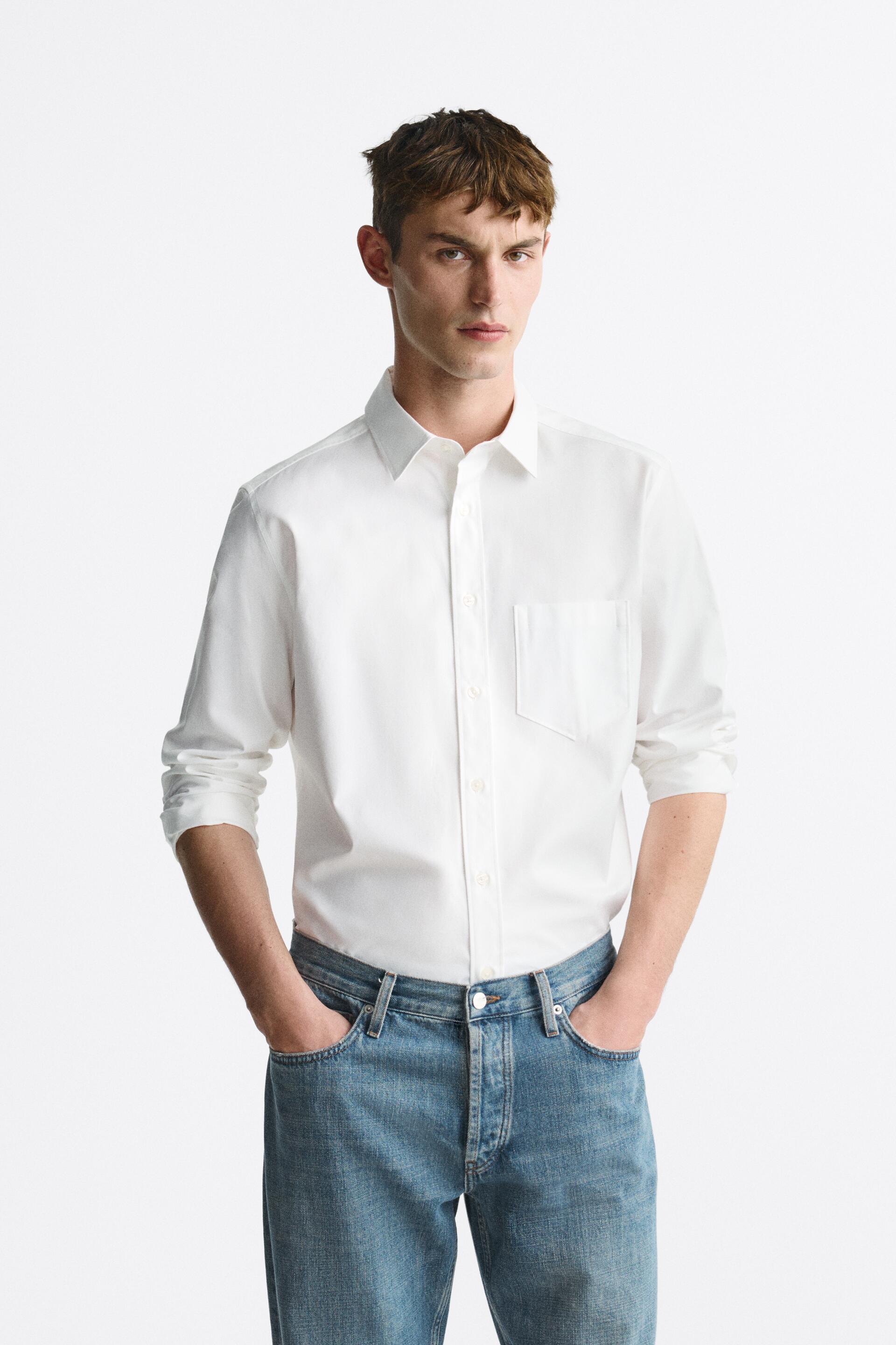 

Рубашка мужская ZARA 05588430 белая L (доставка из-за рубежа), Белый, 05588430