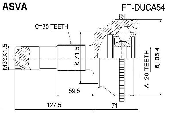 

Шрус Наружный 29x71.6x35 ASVA арт. FT-DUCA54