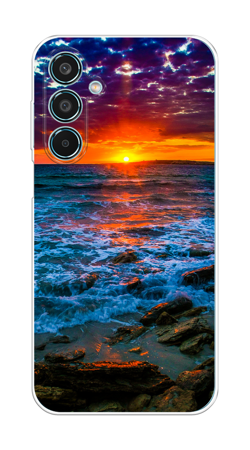 

Чехол на Samsung Galaxy M35 "Закат 1", Оранжевый;синий, 2110050-1