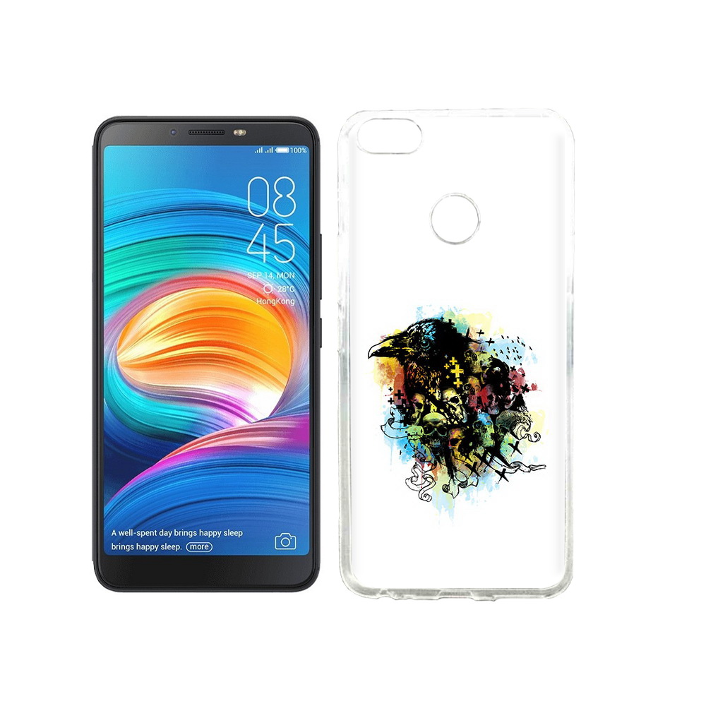 

Чехол MyPads Tocco для Tecno Camon X ворон и черепа, Прозрачный, Tocco