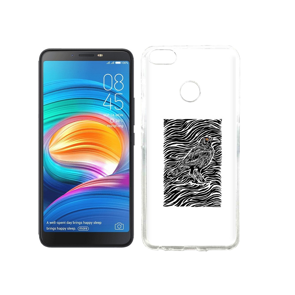 

Чехол MyPads Tocco для Tecno Camon X ворон в абстракции, Прозрачный, Tocco