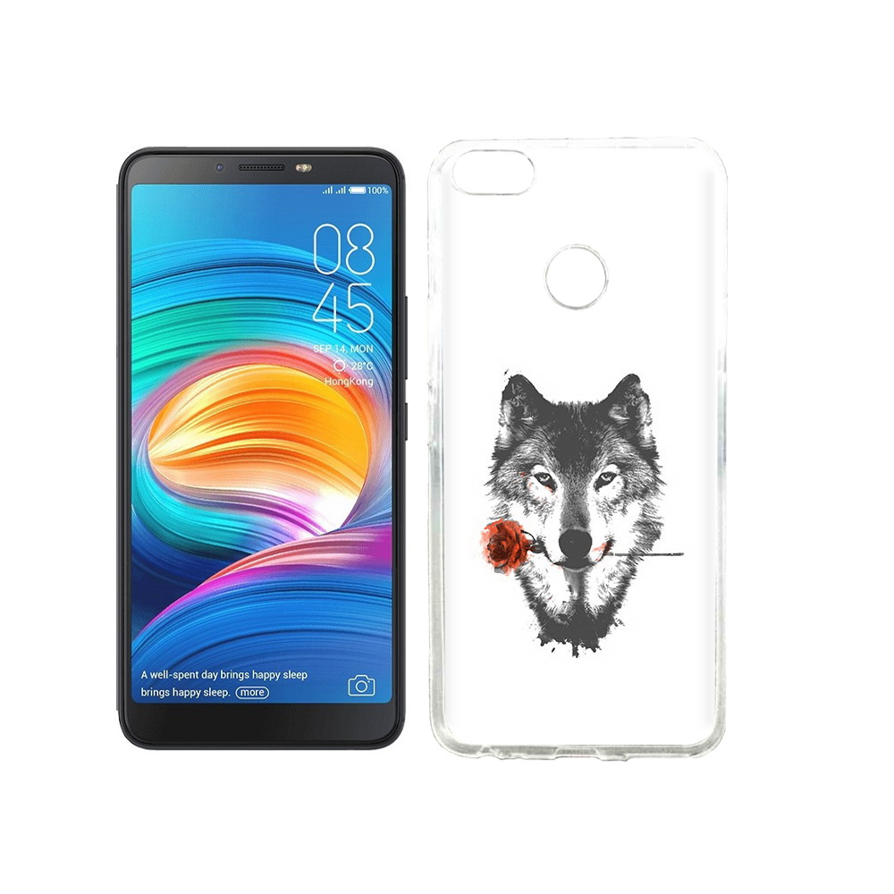 

Чехол MyPads Tocco для Tecno Camon X волк с розой, Прозрачный, Tocco