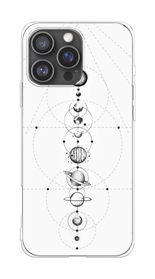 

Чехол на Apple iPhone 16 Pro Max "Парад планет", Серый, 16350-1