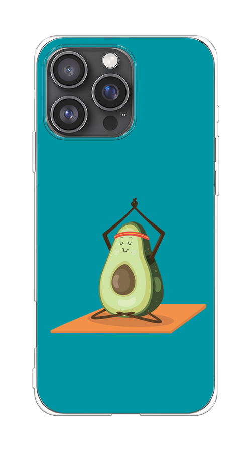 

Чехол на Apple iPhone 16 Pro Max "Расслабься с авокадо", Бирюзовый, 16350-1