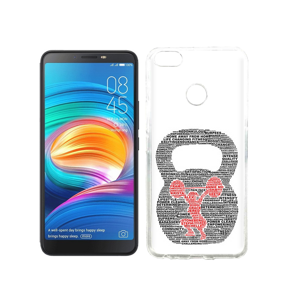 

Чехол MyPads Tocco для Tecno Camon X бодибилдинг гиря из слов, Прозрачный, Tocco