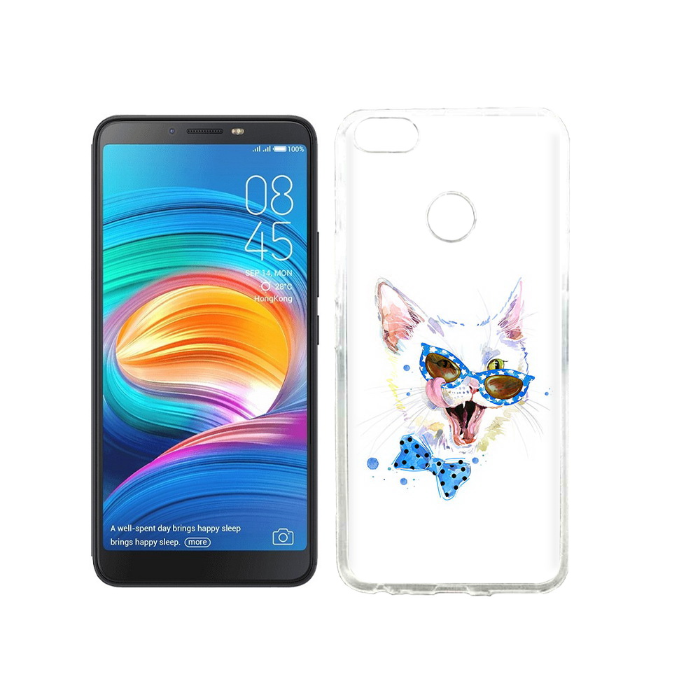 

Чехол MyPads Tocco для Tecno Camon X белый кот, Прозрачный, Tocco