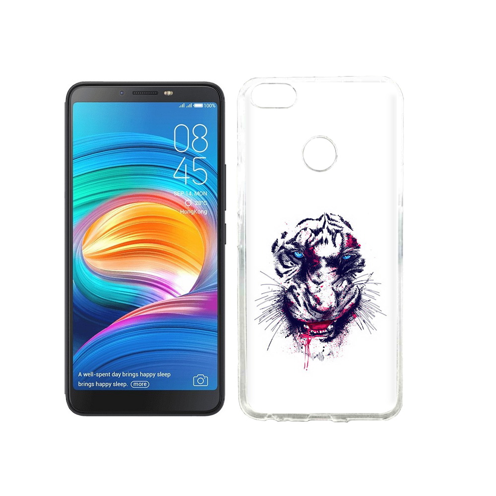 

Чехол MyPads Tocco для Tecno Camon X безумный тигр, Прозрачный, Tocco