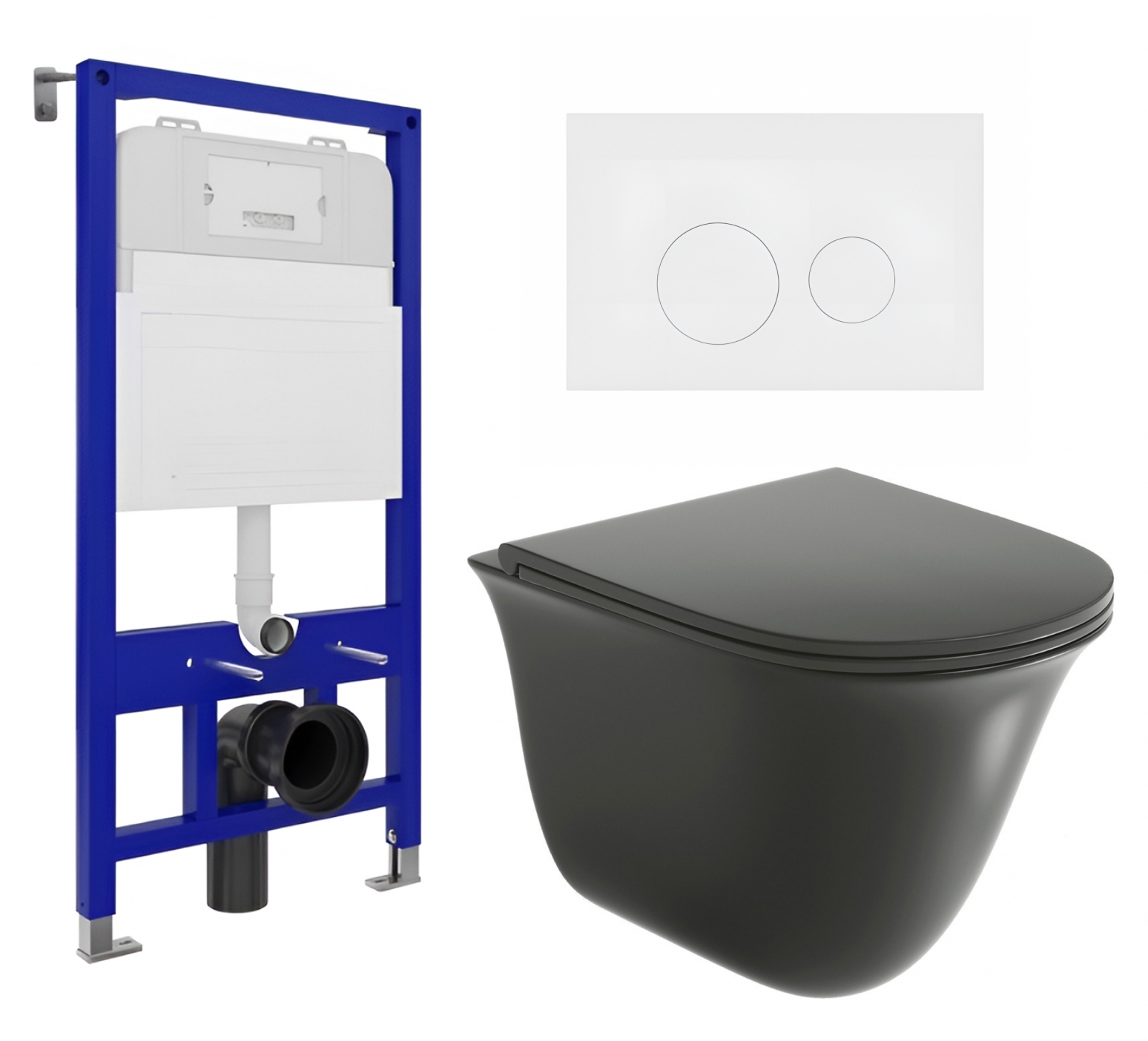 Комплект инсталляция Enio Tecnico унитаз Grossman BMS кнопка белая матовая 535924 35671₽