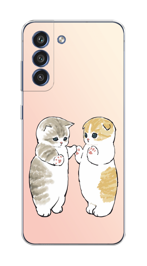 

Чехол на Samsung Galaxy S21 FE 5G "Пухлые котики", Розовый;бежевый;серый, 2103050-1