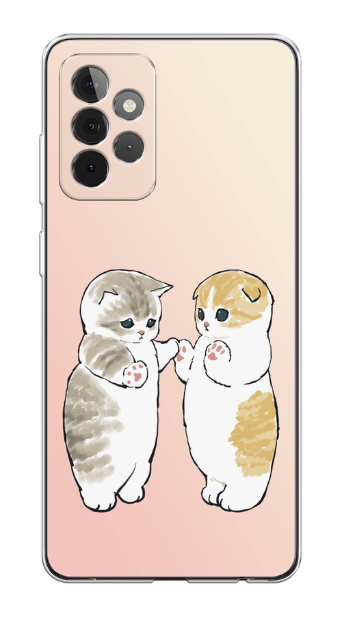 

Чехол на Samsung Galaxy A72 "Пухлые котики", Розовый;бежевый;серый, 2101950-1