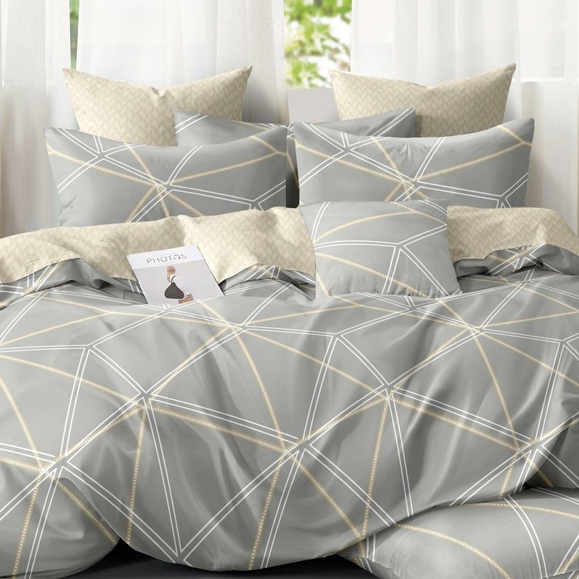 

Постельное белье евро Cleo Pure Cotton 4 наволочки 70х70 и 50х70, поплин 100% хлопок, Pure Cotton с132-0