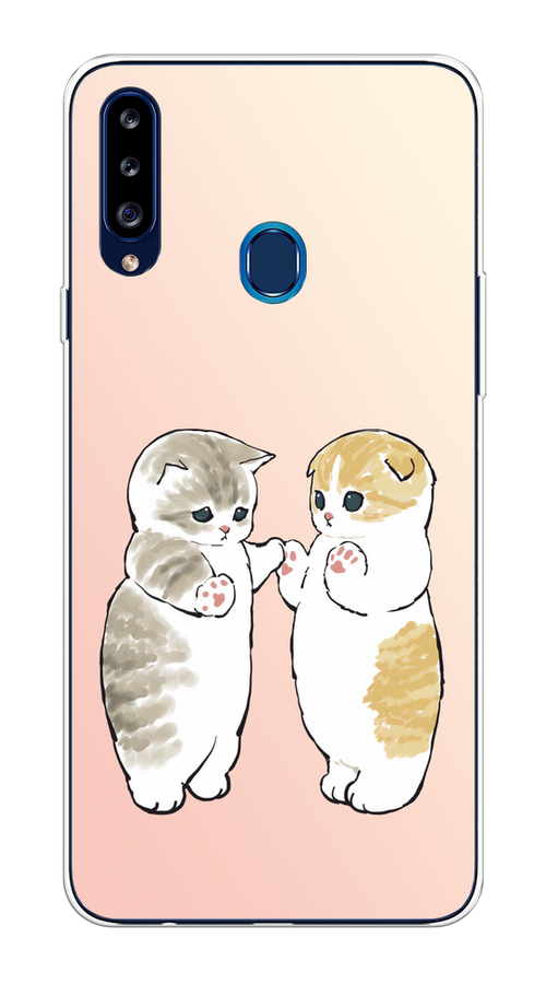 

Чехол на Samsung Galaxy A20s "Пухлые котики", Розовый;бежевый;серый, 2100850-1