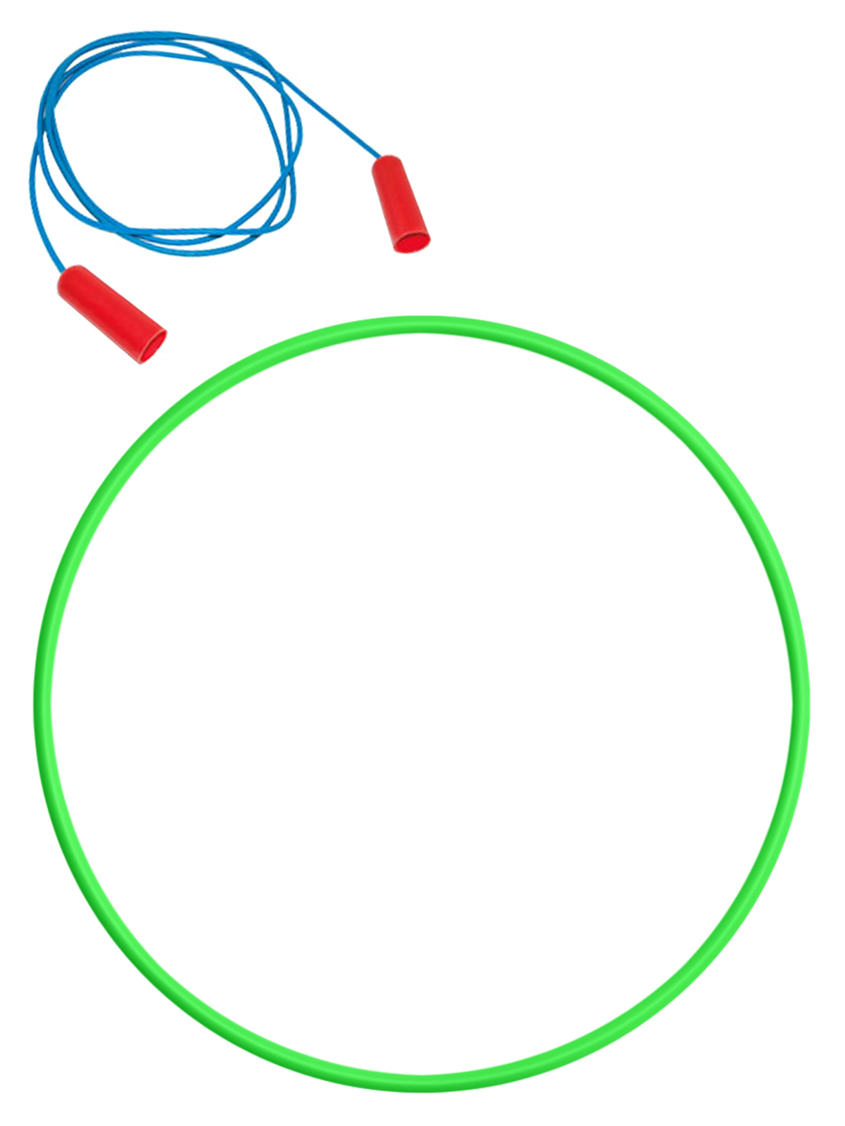 

Скакалка спортивная + Обруч 60 см. зеленый
