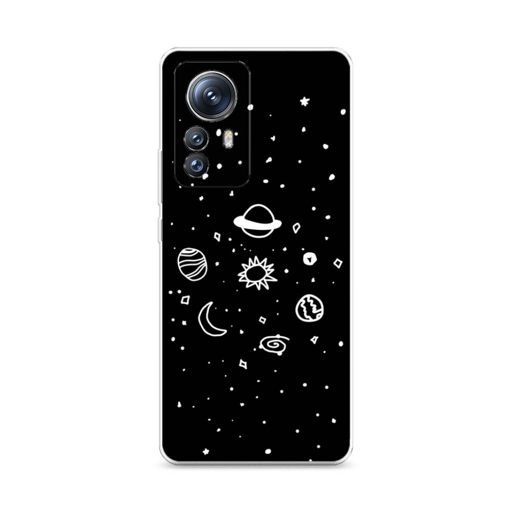 

Чехол на Xiaomi 12S Pro "Дудл солнечной системы", Бежевый;серый, 316150-2