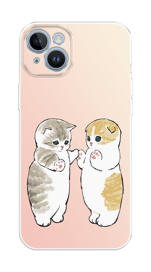 

Чехол на Apple iPhone 14 "Пухлые котики", Розовый;бежевый;серый, 15150-1