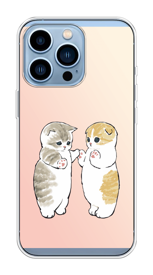 

Чехол на Apple iPhone 13 Pro "Пухлые котики", Розовый;бежевый;серый, 14350-1