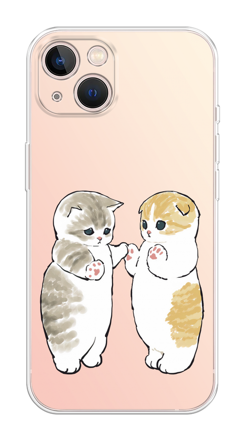 

Чехол на Apple iPhone 13 "Пухлые котики", Розовый;бежевый;серый, 14250-1