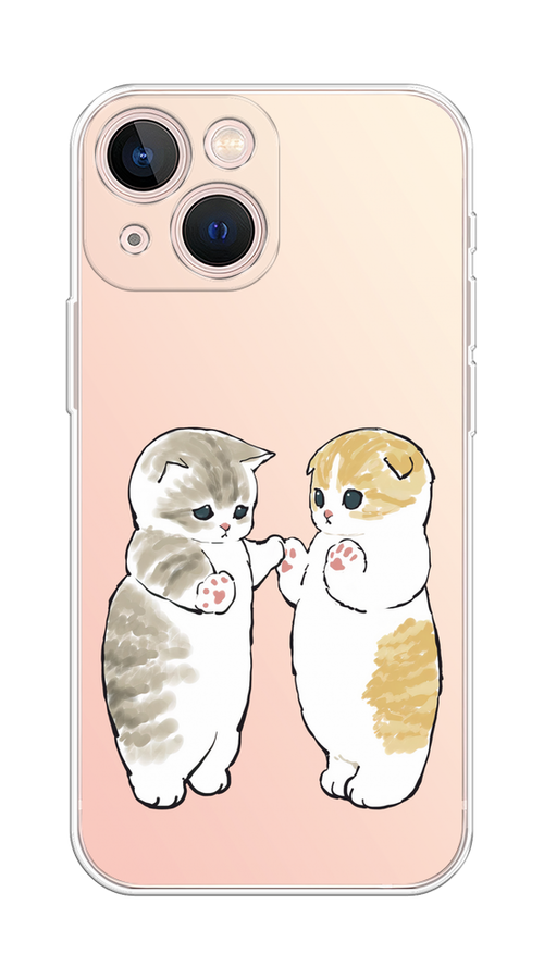 

Чехол на Apple iPhone 13 mini "Пухлые котики", Розовый;бежевый;серый, 14150-1