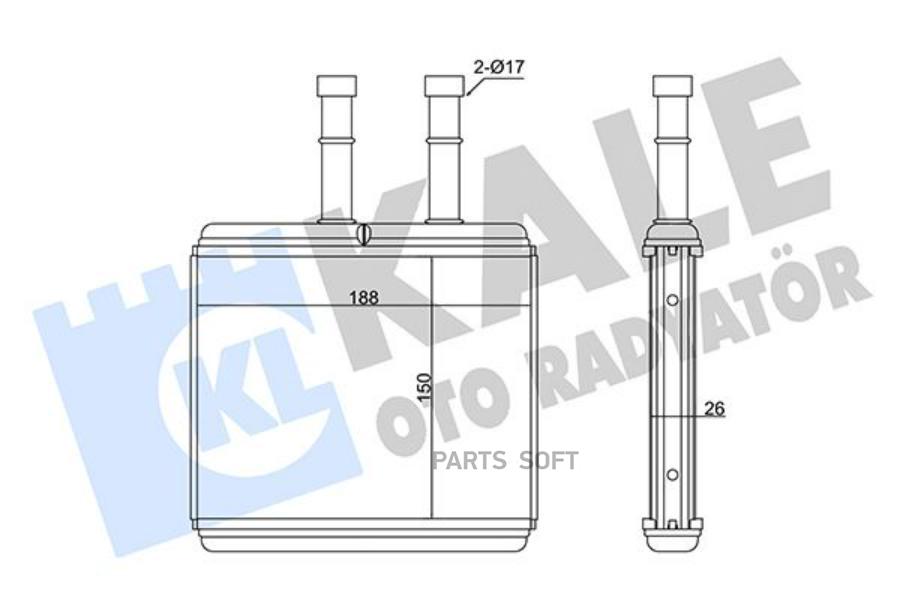 KALE Радиатор отопителя CHEVROLET AVEO KALOS LANOS- DAEWOO KALOS- TOYOTA MODELL F HEATER