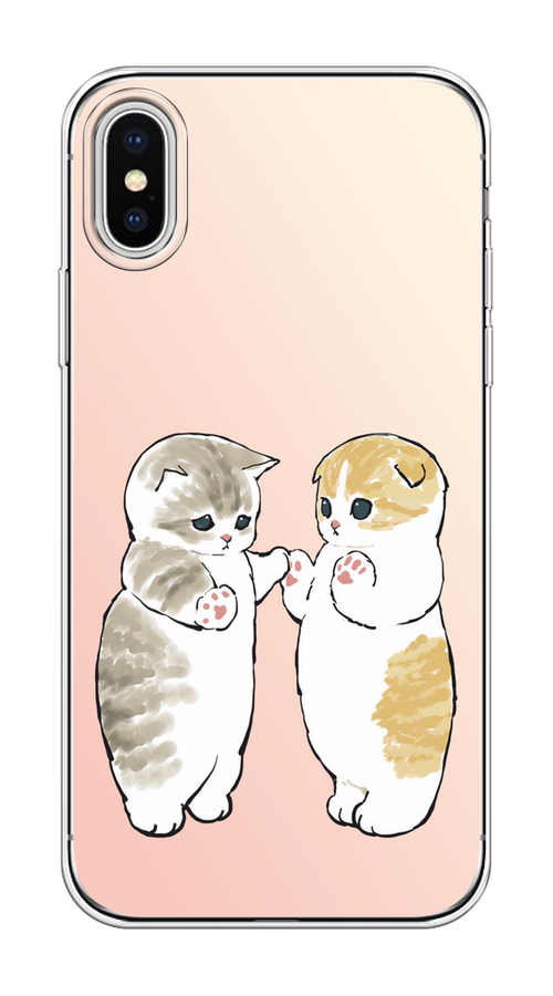 

Чехол на Apple iPhone X/XS "Пухлые котики", Розовый;бежевый;серый, 11850-1