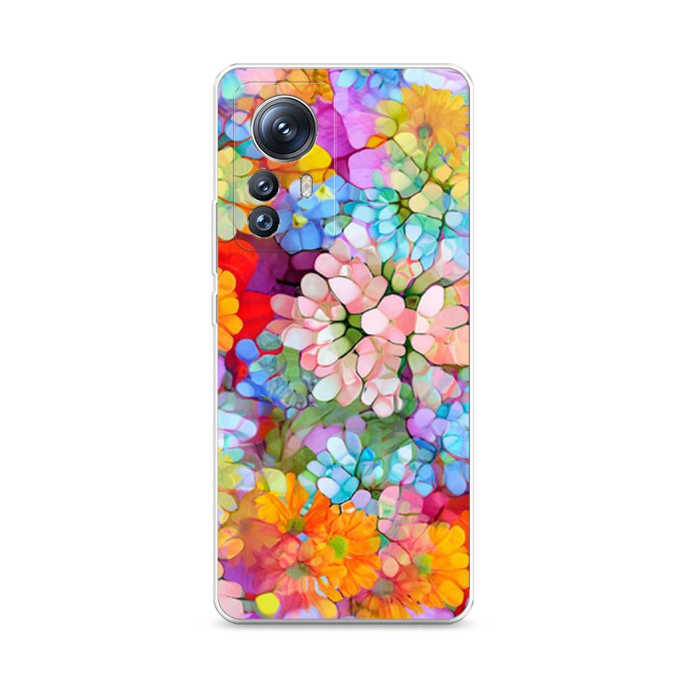 

Чехол на Xiaomi 12S Pro "Цветы витраж", Оранжевый;розовый;голубой, 316150-3