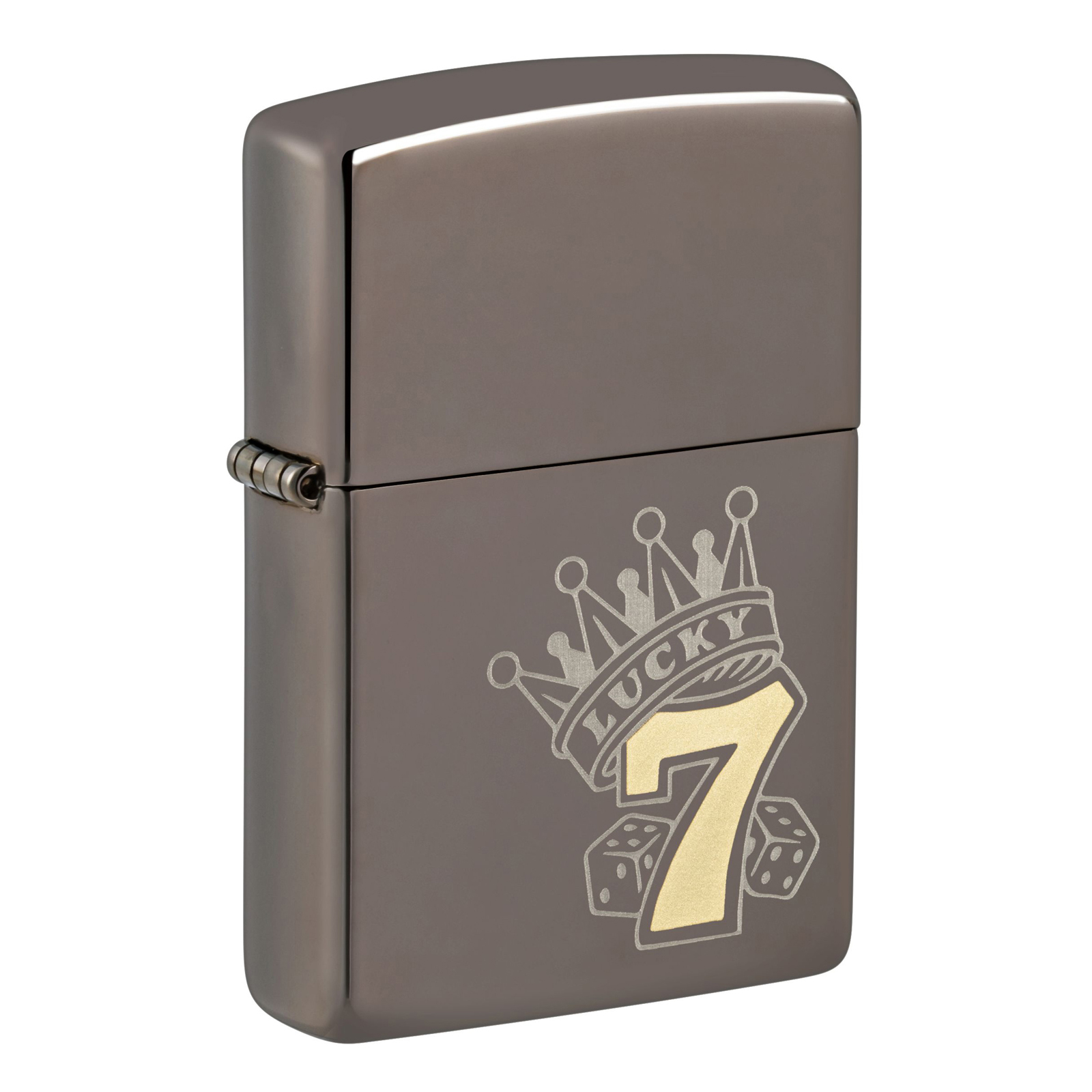 Зажигалка бензиновая Zippo Lucky 7 Design с покрытием Black Ice