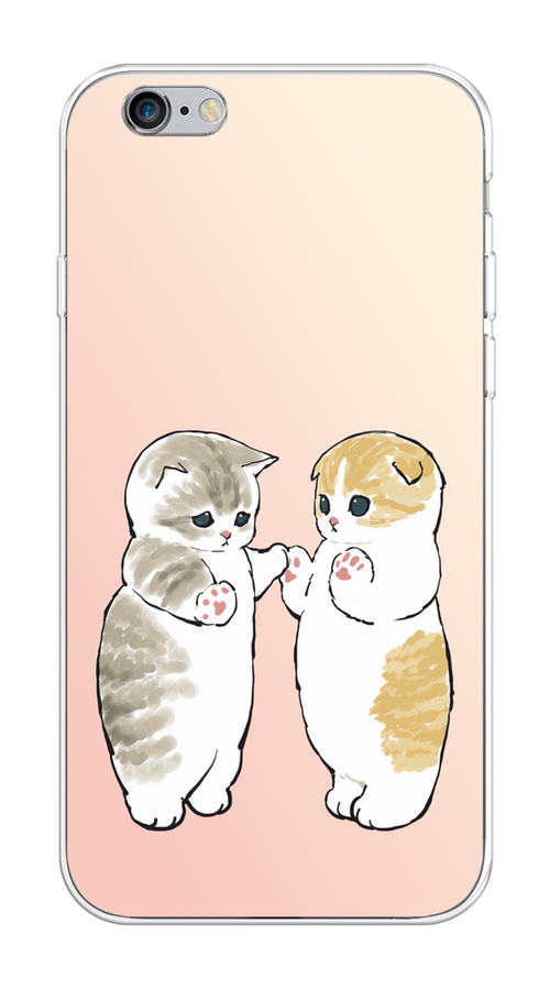 

Чехол на Apple iPhone 6/6S "Пухлые котики", Розовый;бежевый;серый, 10450-1