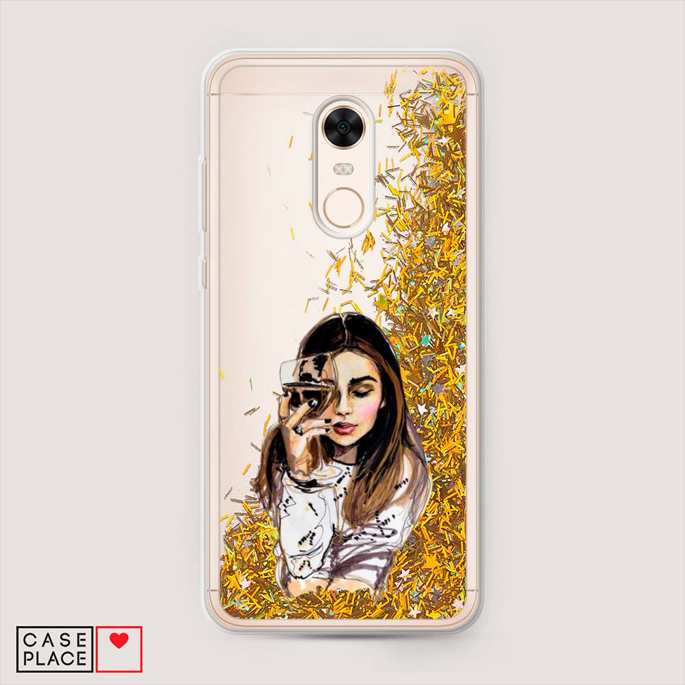 

Чехол Awog на Xiaomi Redmi 5 Plus "Девушка с бокалом", 33190-1