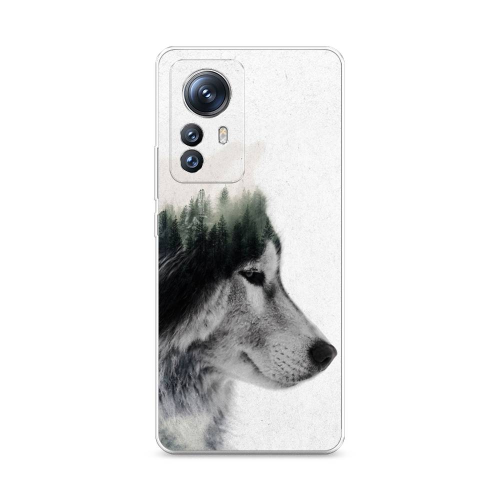 

Чехол на Xiaomi 12S Pro "Волк лес", Серый;белый, 316150-1