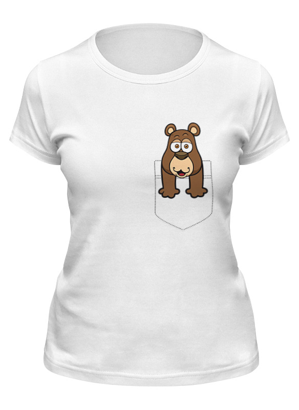 

Футболка женская Printio Мишка белая 2XL, Белый, Мишка