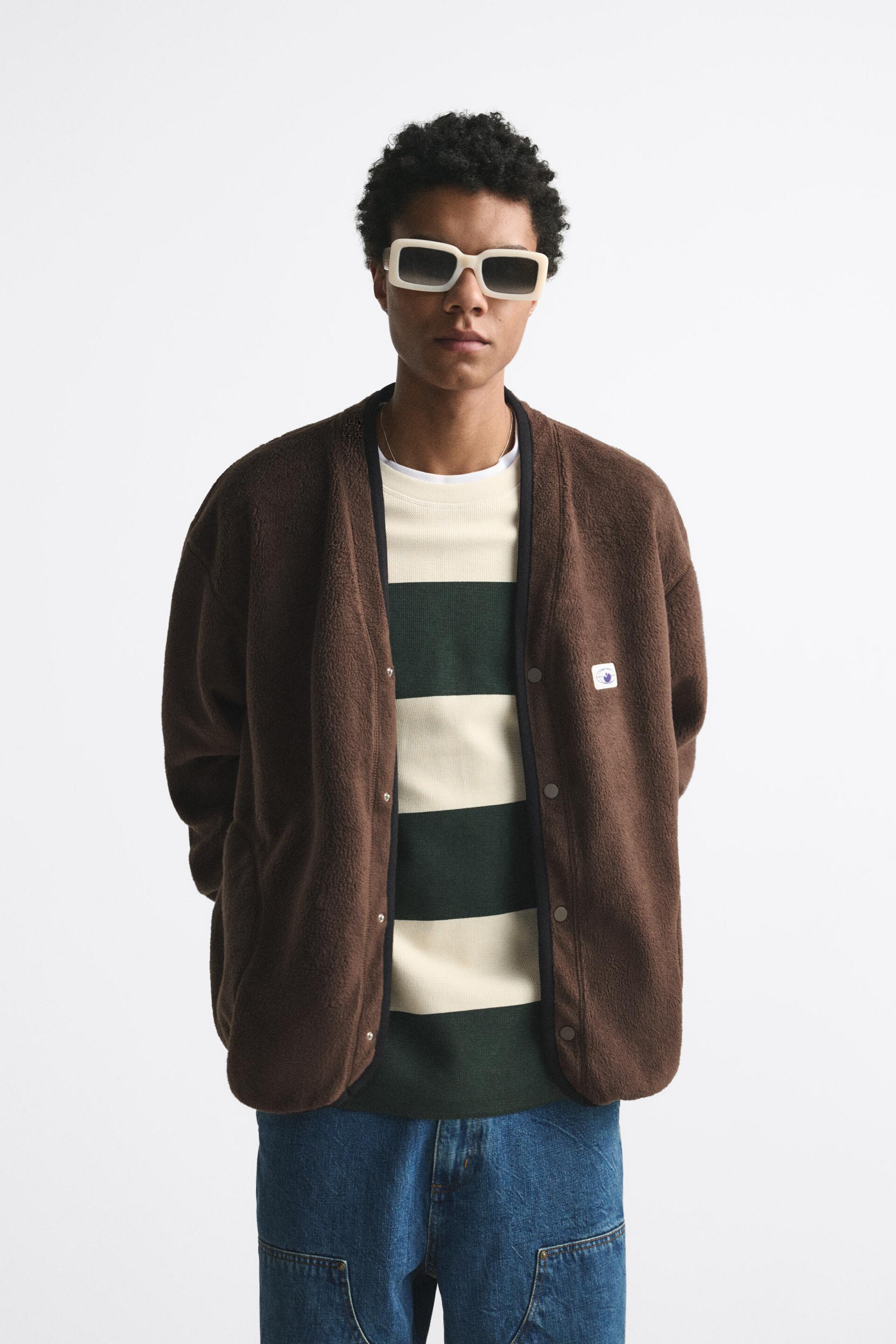 

Кардиган мужской ZARA 05039400 коричневый S (доставка из-за рубежа), 05039400