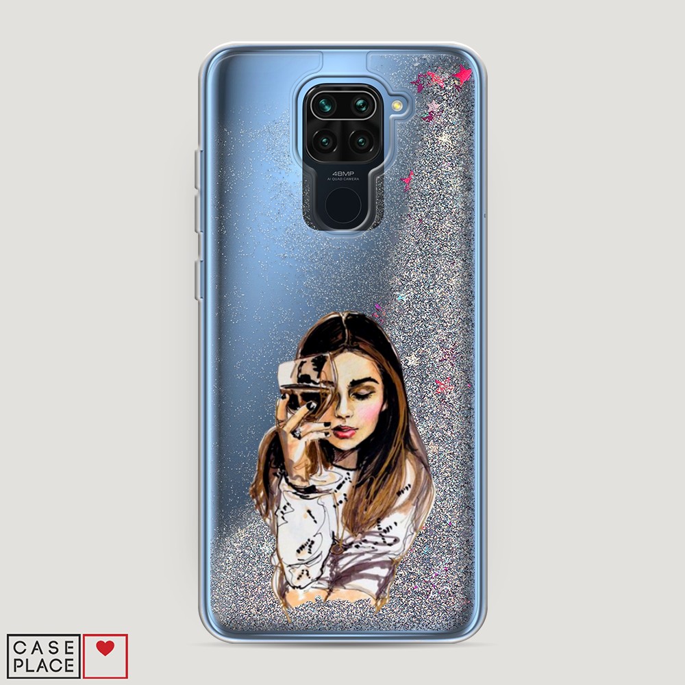 

Чехол Awog на Xiaomi Redmi 10X 4G/Note 9 "Девушка с бокалом", 38291-1