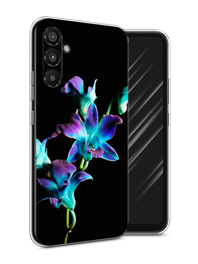 

Чехол Awog на Samsung Galaxy A34 "Синий цветок на черном", Черный;голубой;синий, 2107850-8