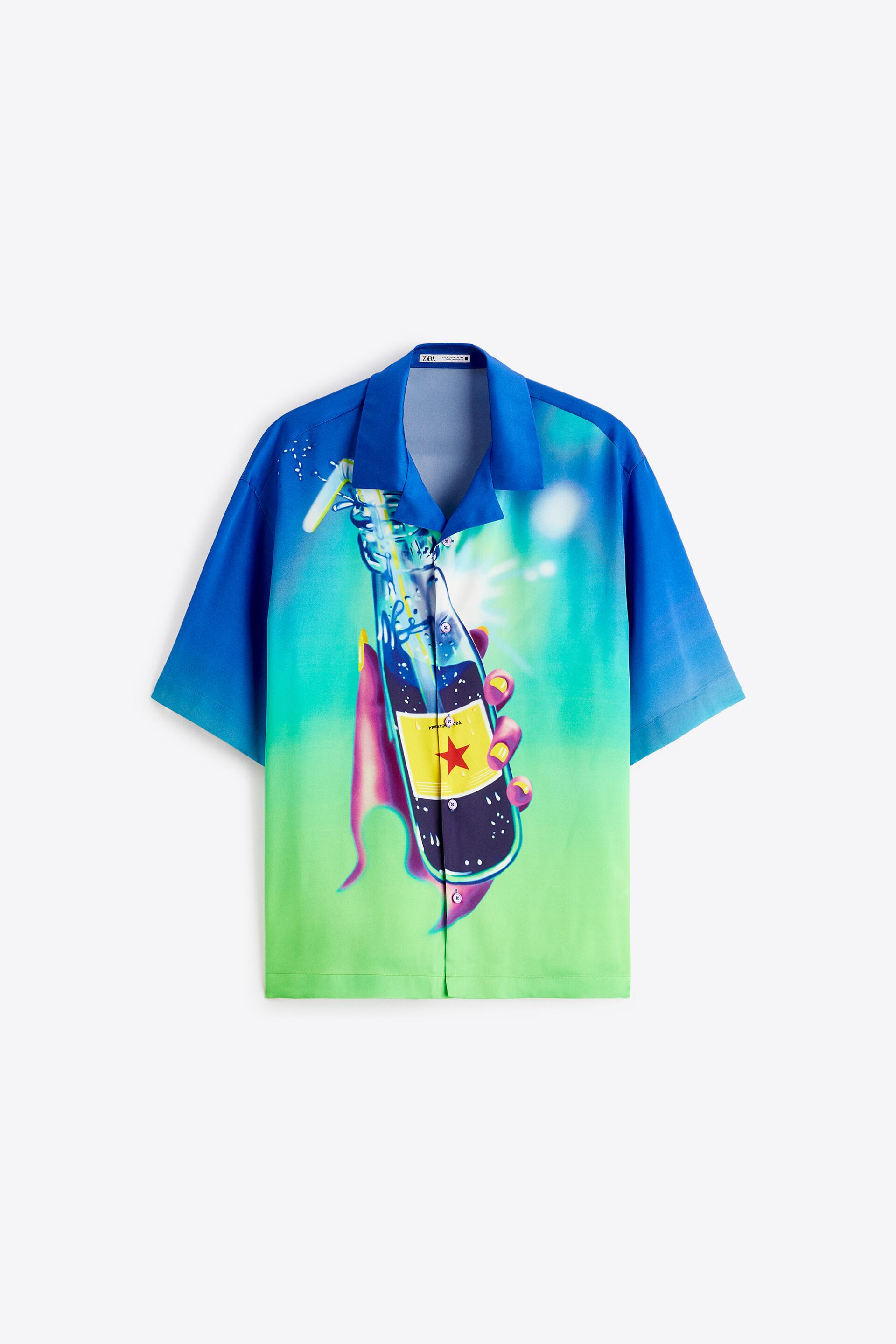 

Рубашка мужская ZARA 04532821 голубая L (доставка из-за рубежа), Голубой, 04532821
