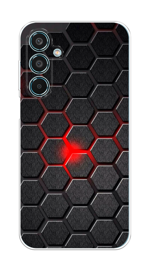 

Чехол на Samsung Galaxy M35 "Соты красные", Красный;черный;серый, 2110050-1