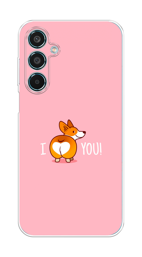 

Чехол на Samsung Galaxy M35 "Корги I love you", Розовый;коричневый;белый, 2110050-1